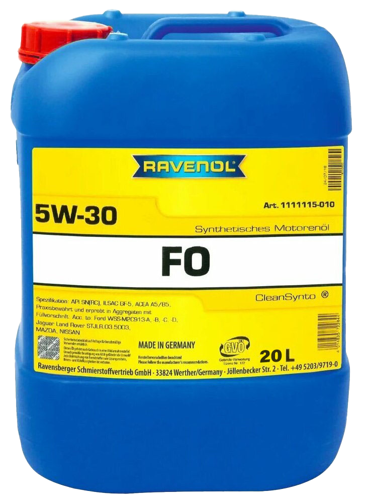 Моторное масло Ravenol FO SAE 5W-30, 20л (RAVENOL: 1111115-B20-01-888)